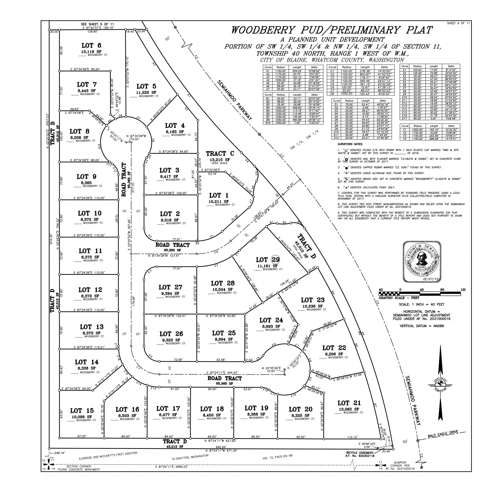 Woodberry Plat Map with Dimensions